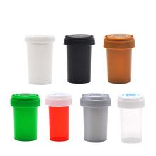 20 Dram Push Down Turn Vial Container Acrylic Plastic Storage Stash Jar Pill Bottle Case Tobacco Box with safety lock